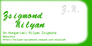 zsigmond milyan business card